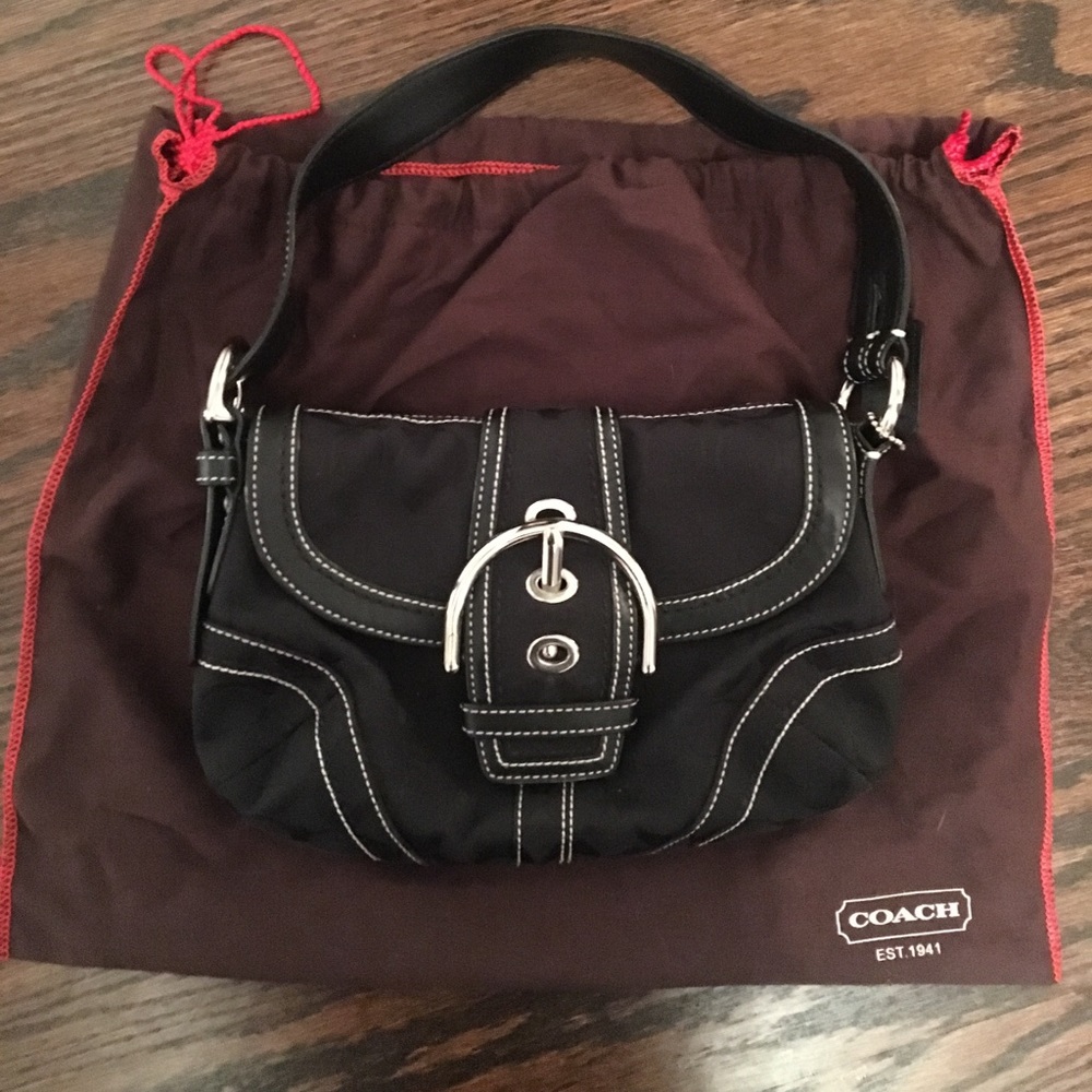 Black coach hand bag